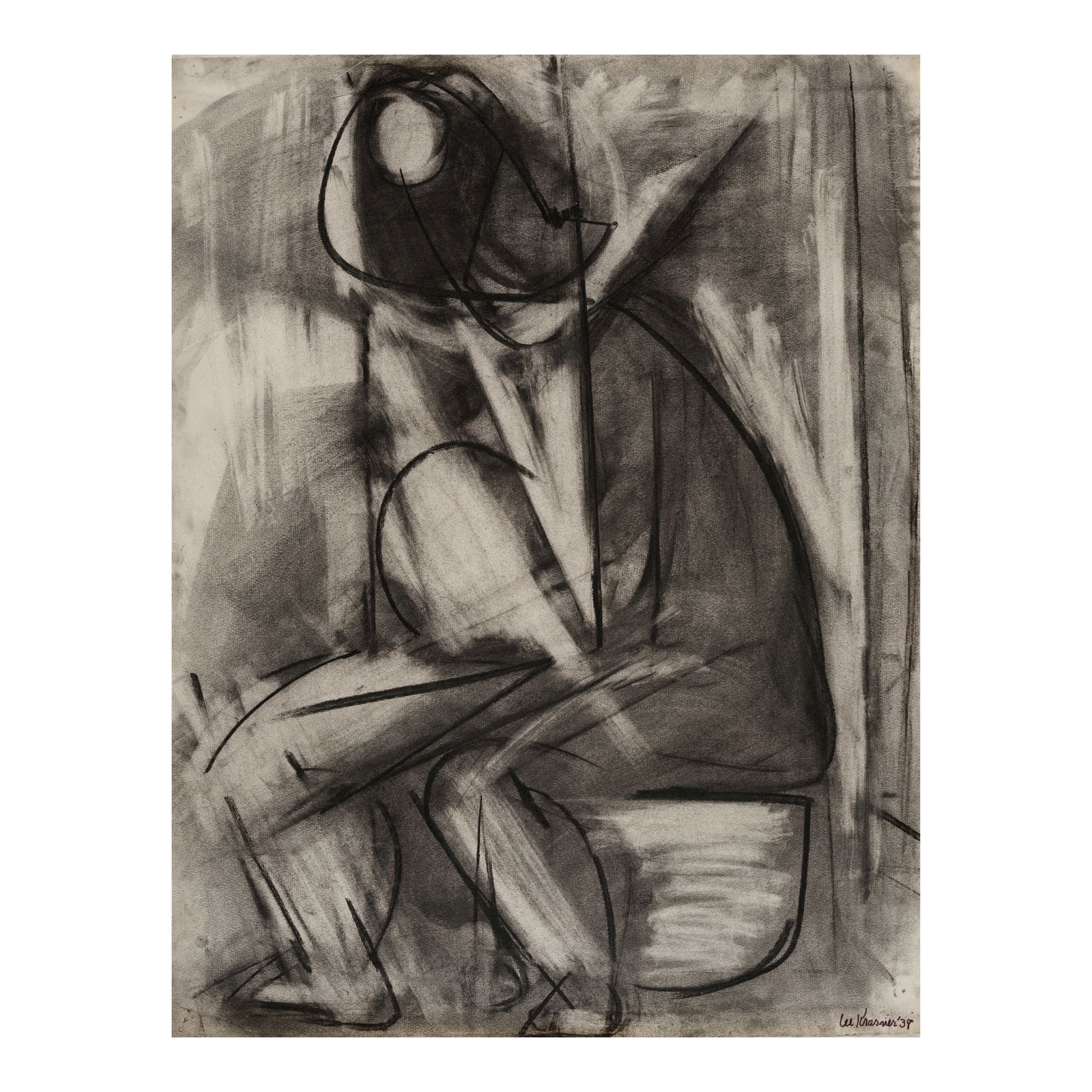LEE KRASNER (1911-1984) Nude Study From Life 24 5/8 x 18 3/4 in (62.4 x 47.6 cm) (Executed in 1939): LEE KRASNER (1911-1984) Nude Study From Life signed and dated 'Lee Krasner '39' (lower right) charcoal on paper 24 5/8 x 18 3/4 in (62.4 x 47.6 cm) Executed in 1939 Footnotes: Provenance Ro