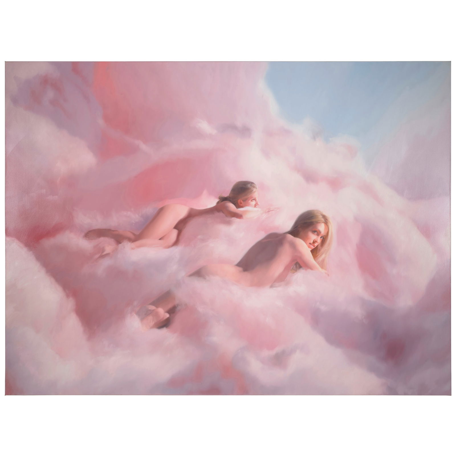 WILL COTTON (B. 1965) Cotton Candy Clouds (Sandra & Rebecca) 72 x 96 in (182.9 x 243.8 cm) (Pain...: WILL COTTON (B. 1965) Cotton Candy Clouds (Sandra & Rebecca) signed, inscribed and dated 'Will Cotton Cotton Candy Clouds (Sandra + Rebecca) 2006' (on the reverse) oil on linen 72 x 96 in (182.9 x 243
