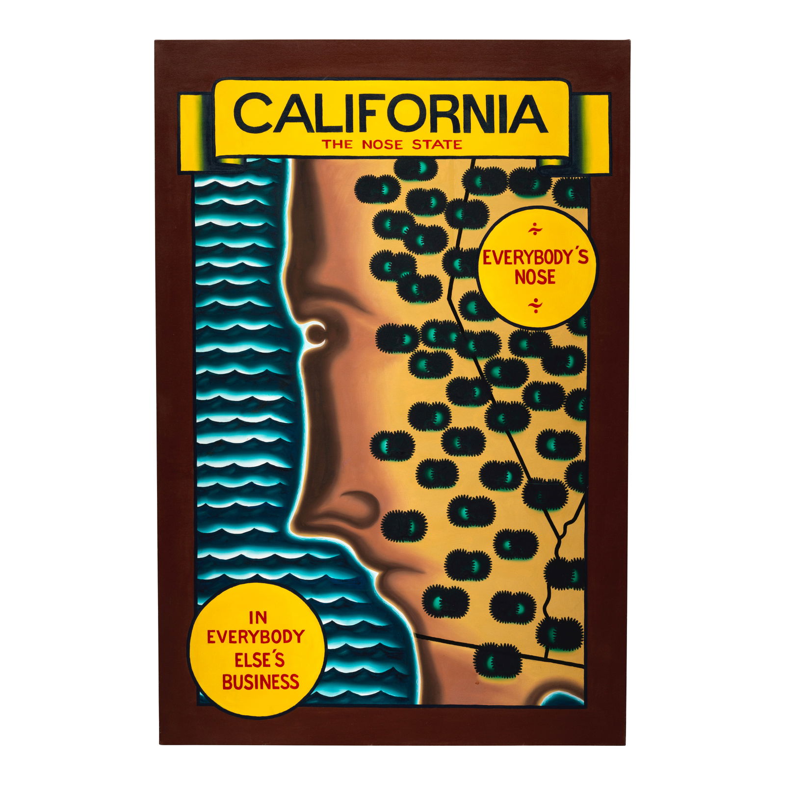 ROGER BROWN (1941-1997) The Nose State 72 x 48 1/8 in (183 x 122.2 cm) (Painted in 1991): ROGER BROWN (1941-1997) The Nose State oil on canvas 72 x 48 1/8 in (183 x 122.2 cm) Painted in 1991 Footnotes: Provenance Phyllis Kind Gallery, New York. Private collection, New York.