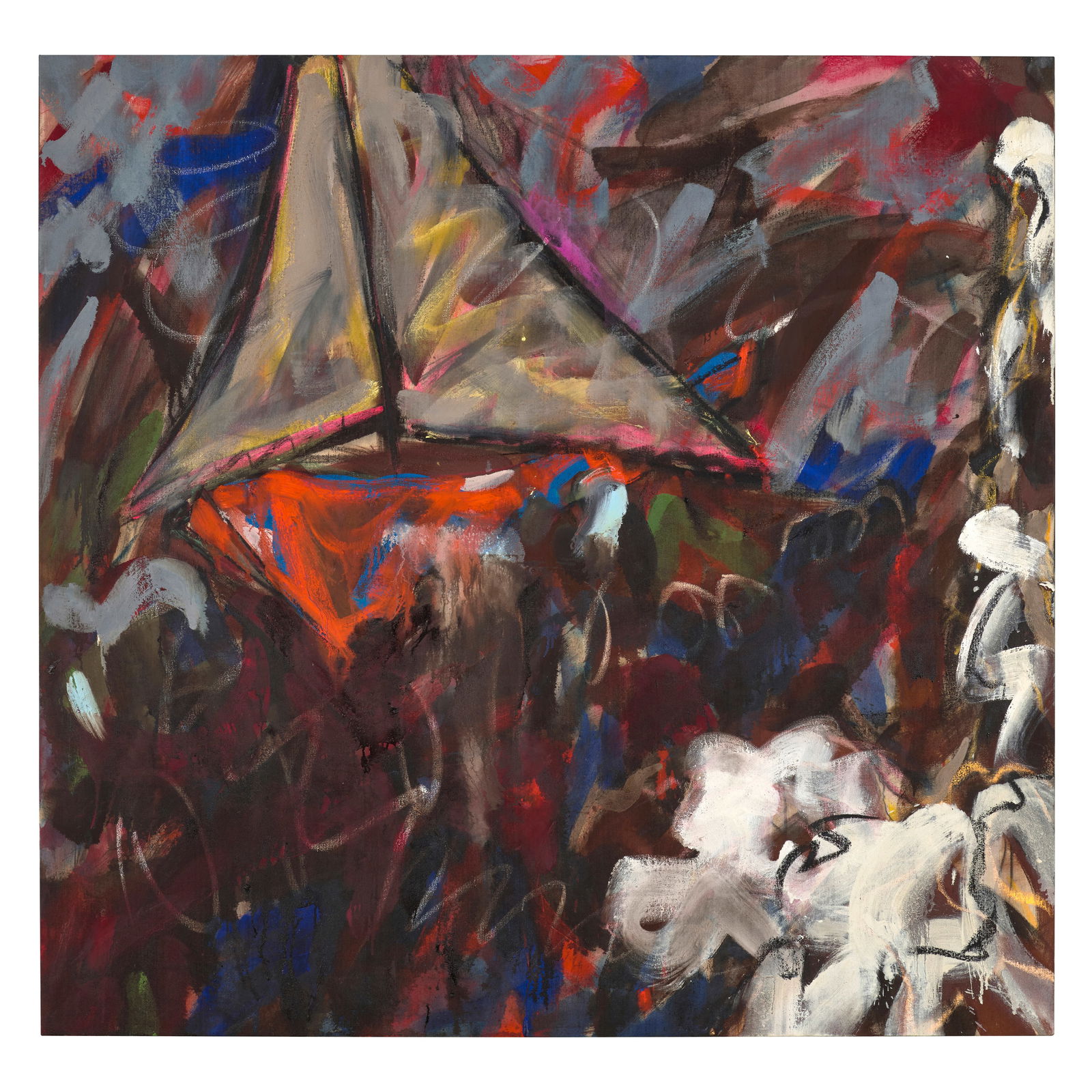 MICHAEL GOLDBERG (1924-2007) Calla Grande V 58 1/4 x 60 in (148 x 152.4 cm) (Painted in 1984): MICHAEL GOLDBERG (1924-2007) Calla Grande V signed, inscribed and dated 'goldberg CALLA GRANDE V 1984' (on the reverse) oil on canvas 58 1/4 x 60 in (148 x 152.4 cm) Painted in 1984 Footnotes: Prov