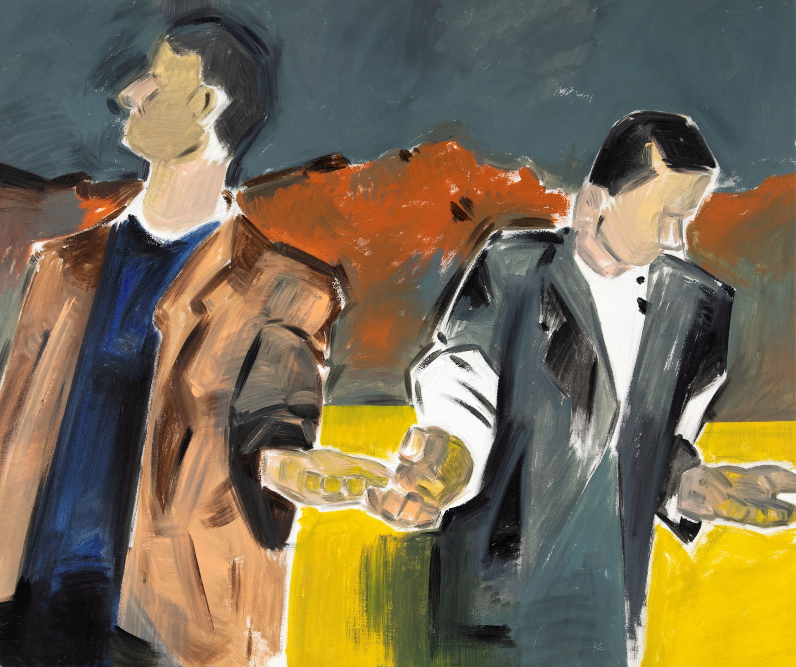 APOSTOLOS GEORGIOU (born 1952) Sans titre: APOSTOLOS GEORGIOU (born 1952) Sans titre signé en grec et daté « 09 » (au dos) huile sur toile 110 x 130 cm. (43.31 x 51.18 in.) Peint en 2009. Oil on canvas This lot is subject t