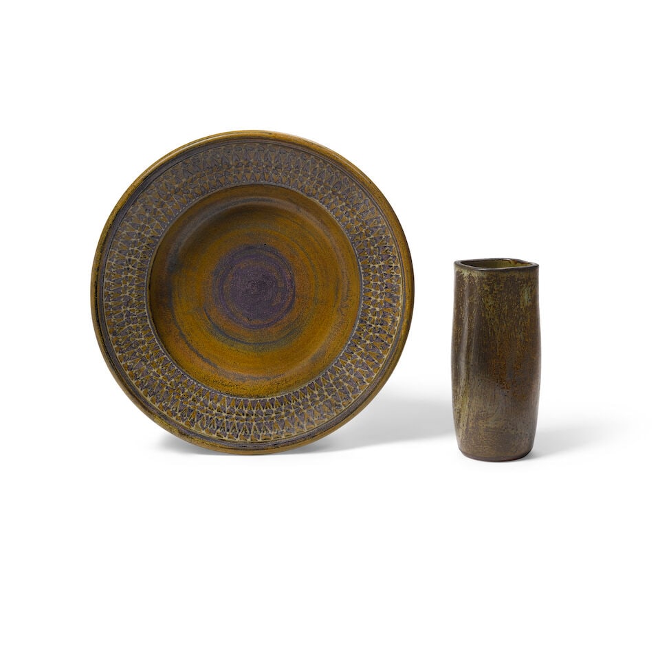 A Harrison McIntosh Glazed Terracotta Square Vase Harrison McIntosh (American, born 1914), mid 2... (1 of 1)