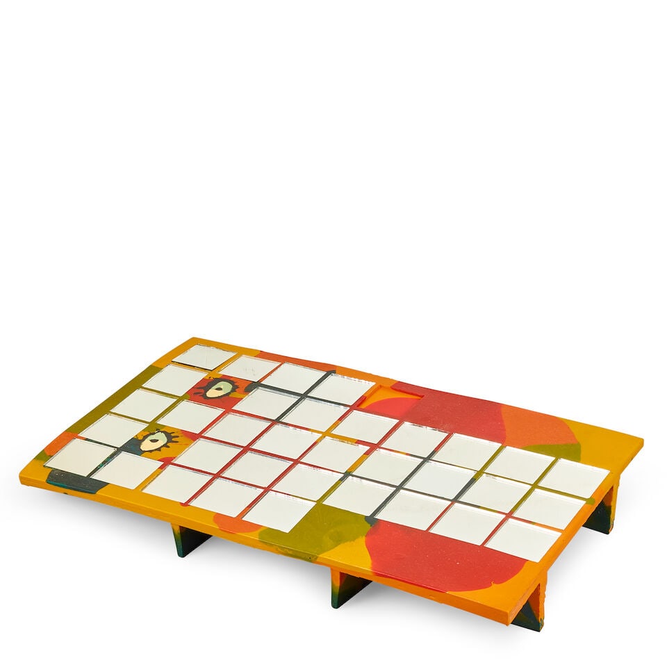 GAETANO PESCE (1939-2024) Kalos Mirrorresin, mirrored glassheight 19 3/4in (50.2cm); width 11 3/... (1 of 2)