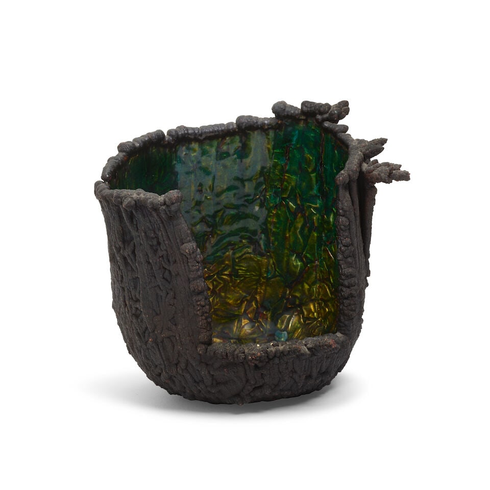 JUNE SCHWARCZ (1918-2015) Vessel Form (#754)1978electroplated copper foil and enamel, etched 'Sc... (1 of 4)