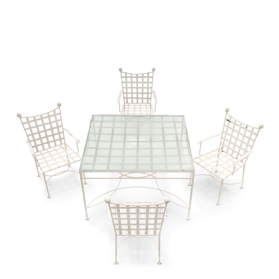 MARIO PAPPERZINI (ACTIVE 20TH CENTURY) Set of Four Armchairs and Dining Table1960sfor Salterini,... (1 of 3)