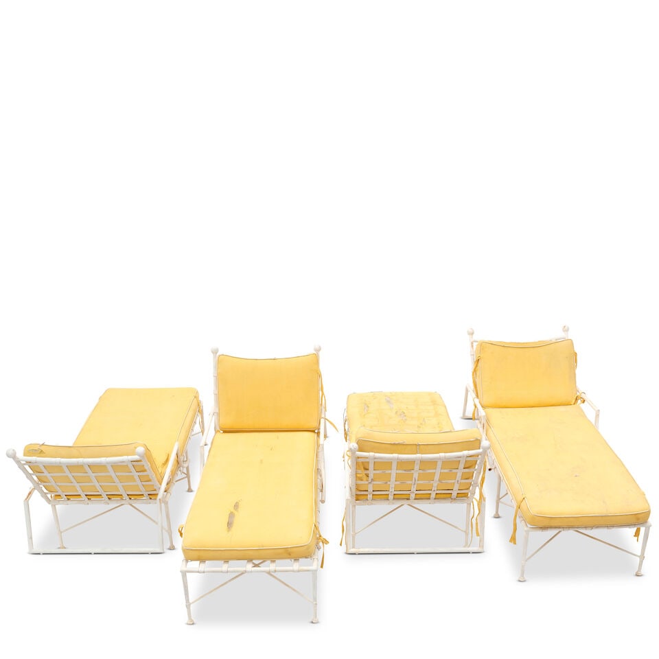ATTRIBUTED TO MARIO PAPPERZINI (ACTIVE 20TH CENTURY) Set of Four Chaise Longuescirca 1960spainte... (1 of 5)