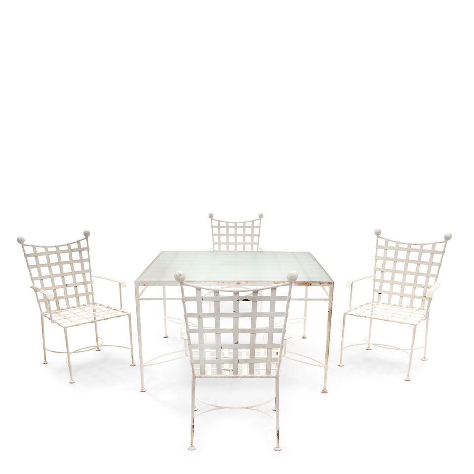 MARIO PAPPERZINI (ACTIVE 20TH CENTURY) Set of Four Armchairs and Dining Table1960sfor Salterini,... (1 of 3)