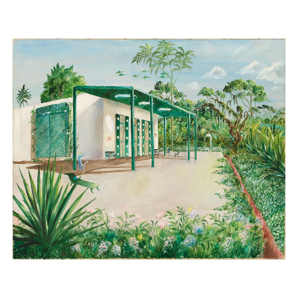 GILBERT ADRIAN (1903-1959) Brazilian Fazettaoil on canvas, apparently unsigned13 x 16in (33 x 40...: GILBERT ADRIAN (1903-1959) Brazilian Fazetta oil on canvas, apparently unsigned 13 x 16in (33 x 40.6cm) Footnotes: Provenance The Collection of Leonard Stanley Literature Leonard Stanley, Adrian: A Li