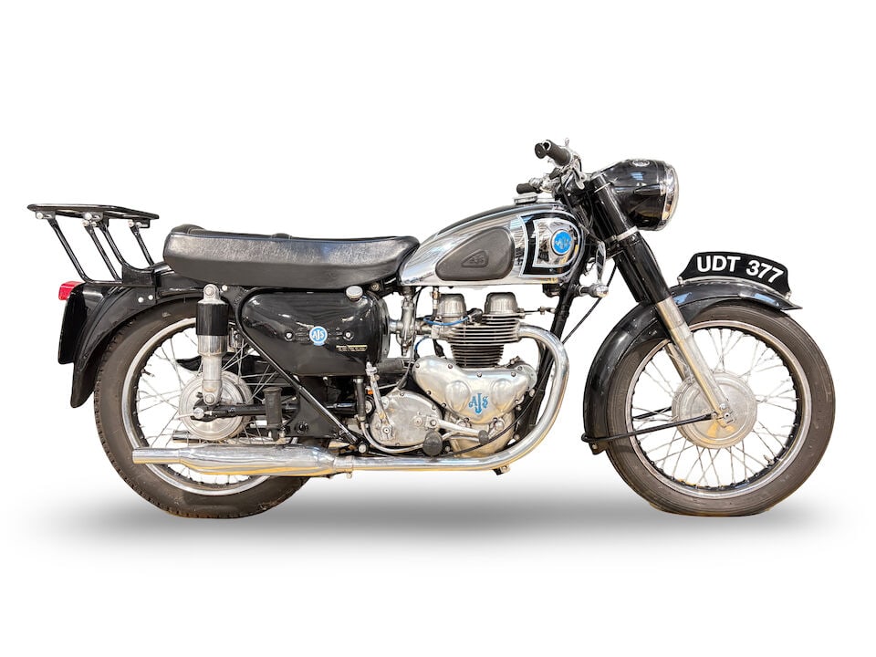 1956 AJS 498cc Model 20 Frame no. A44646 Engine no. 56/20 29331: 1956 AJS 498cc Model 20 Registration no. UDT 377 Frame no. A44646 Engine no. 56/20 29331 The last of the major British motorcycle manufacturers to offer a parallel twin, Associated Motor Cycles did no