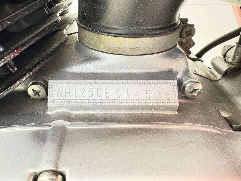 1987 Kawasaki KH-125 Frame no. KH125K-004301 Engine no. KH125DE014535 - 6