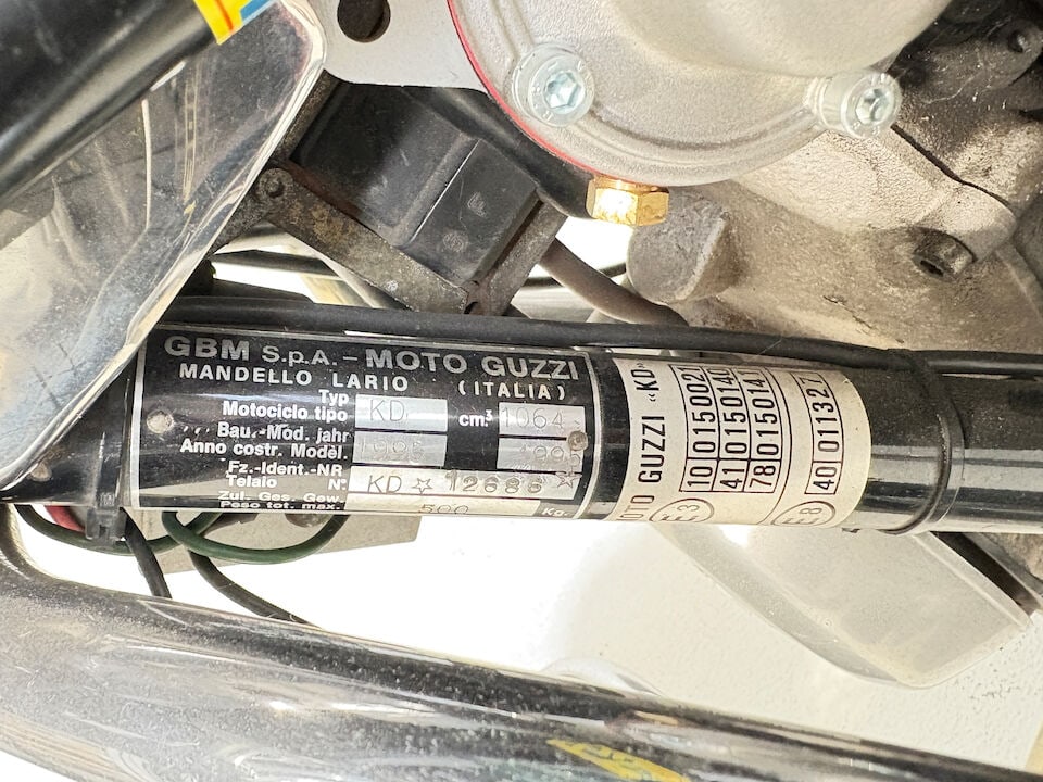1995 Moto Guzzi California 1100i Frame no. KD*12686* Engine no. KD*012627* - 14