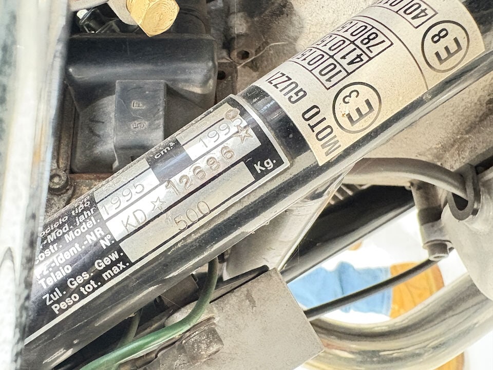 1995 Moto Guzzi California 1100i Frame no. KD*12686* Engine no. KD*012627* - 15