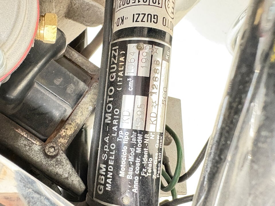 1995 Moto Guzzi California 1100i Frame no. KD*12686* Engine no. KD*012627* - 16