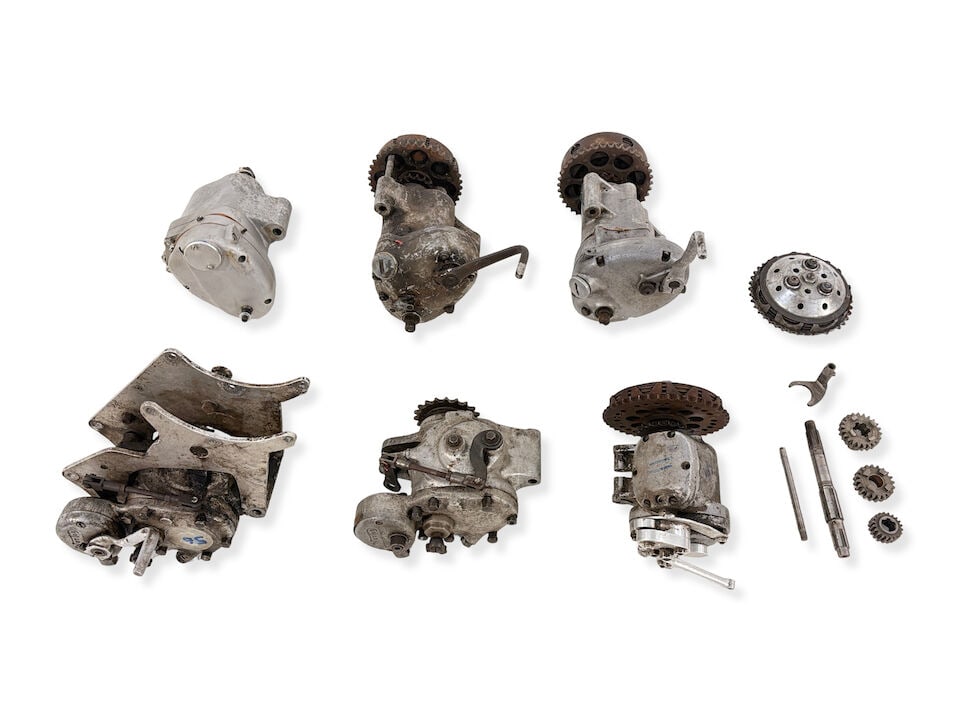 Property of a deceased's estate, Six believed Norton Gearboxes ((Qty)): Property of a deceased's estate, Six believed Norton Gearboxes including two Dollshead type, unnumbered; a believed Manx type, unnumbered; a lightweight example, unnumbered; and two others, numbered G