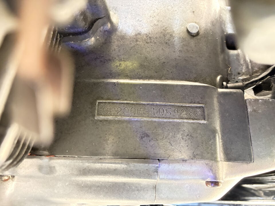1976 Honda CB200 Frame no. none visible (see text) Engine no. CB200E-1059282 (see text) - 17