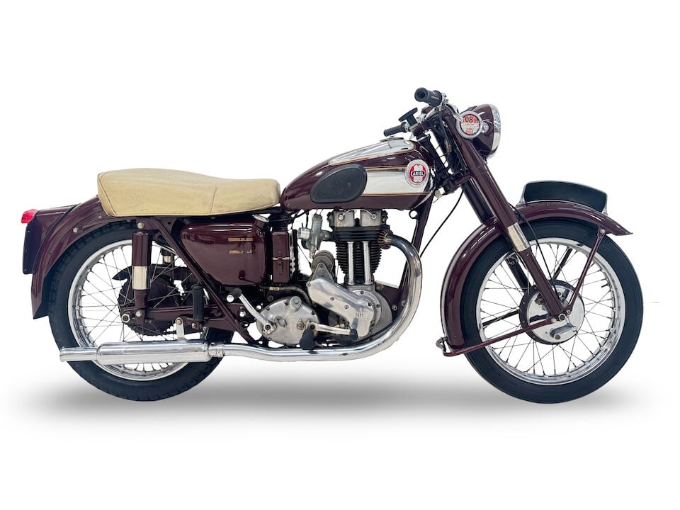 1954 Ariel 346cc Red Hunter Frame no. DU1112 Engine no. LB573: 1954 Ariel 346cc Red Hunter Registration no. To be advised Frame no. DU1112 Engine no. LB573 By 1930, Ariel's Val Page-designed singles had gained a rear-mounted magneto and their distinctive timing c