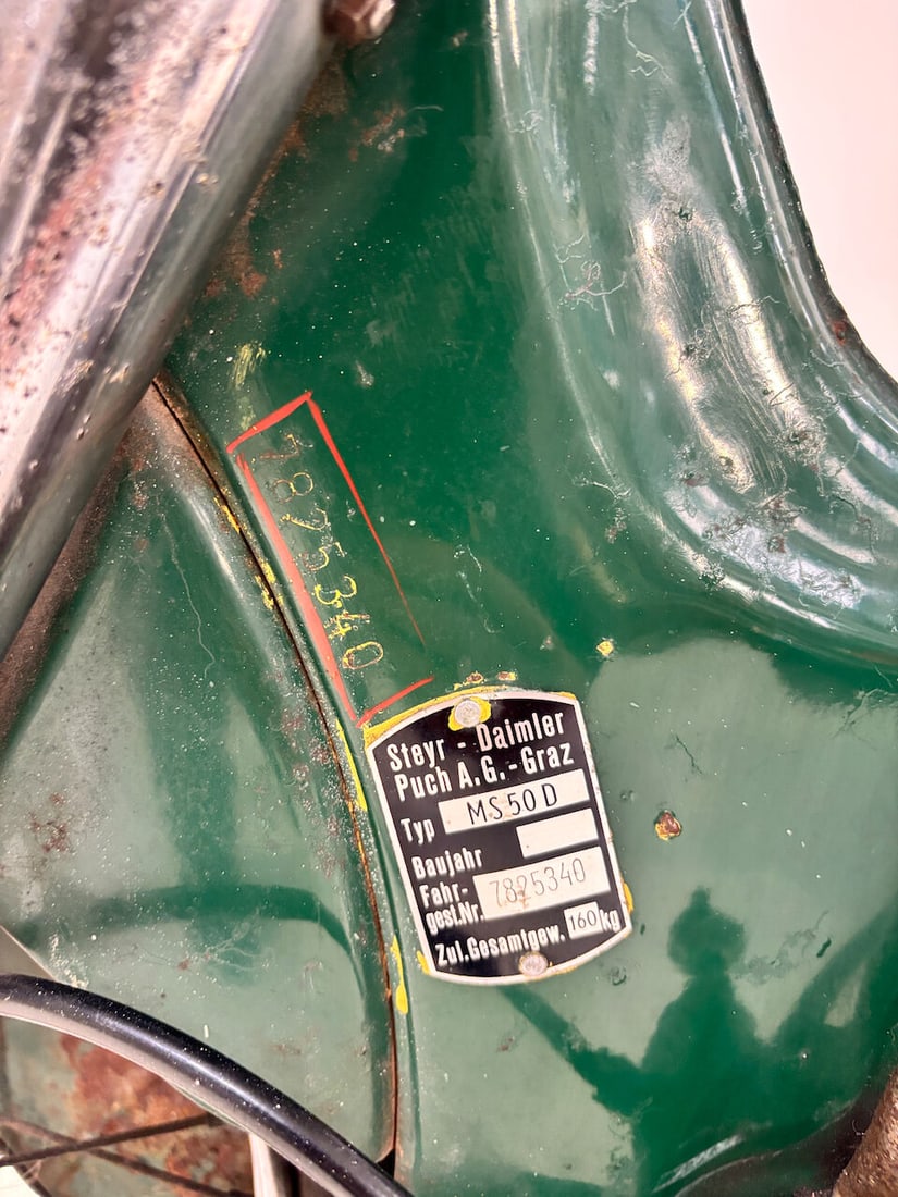 1973 Puch 49cc MS50D Moped Frame no. 7825340 Engine no. 7825340 - 7