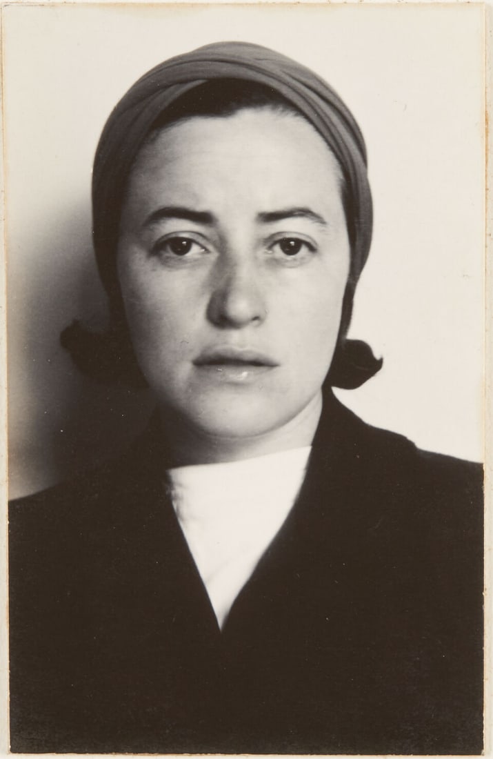 Alfred Stieglitz (1864-1946); Portrait of Dorothy Norman;: Alfred Stieglitz (1864-1946) Portrait of Dorothy Norman, 1937-38 Gelatin silver print; inscribed 'DN by Stieglitz...' in pencil on the mount verso; mounted. 3 3/8 x 2 1/8 in. (8.5 x 5.5 cm) mount 13 1