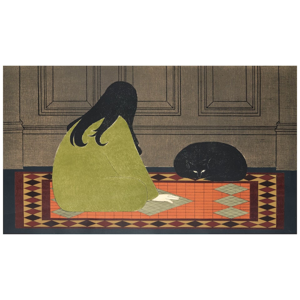 Will Barnet (1911-2012); Dialogue in Green;: Will Barnet (1911-2012) Dialogue in Green (Szoke 142), 1970 Lithograph in colors on Arches paper, signed in pencil, titled and annotated 'Artist's Imp' (an artist's proof aside from the edition of 200