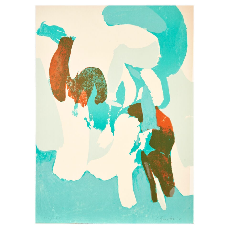 James Brooks (1906-1992); The Springs;: James Brooks (1906-1992) The Springs, 1971 Lithograph in colors on Arches paper, signed in pencil, dated, and numbered 111/120, with the blindstamp of the publisher/printer, Shorewood Atelier, Inc., N