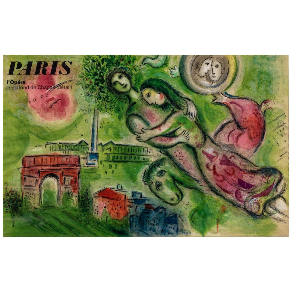 After Marc Chagall (1887-1985); Romeo and Juliet;: After Marc Chagall (1887-1985) Romeo and Juliet (Sorlier p. 96), 1964 Lithographic poster in colors on wove paper, with text, from the unsigned edition of 5000 (aside from the signed and numbered edit