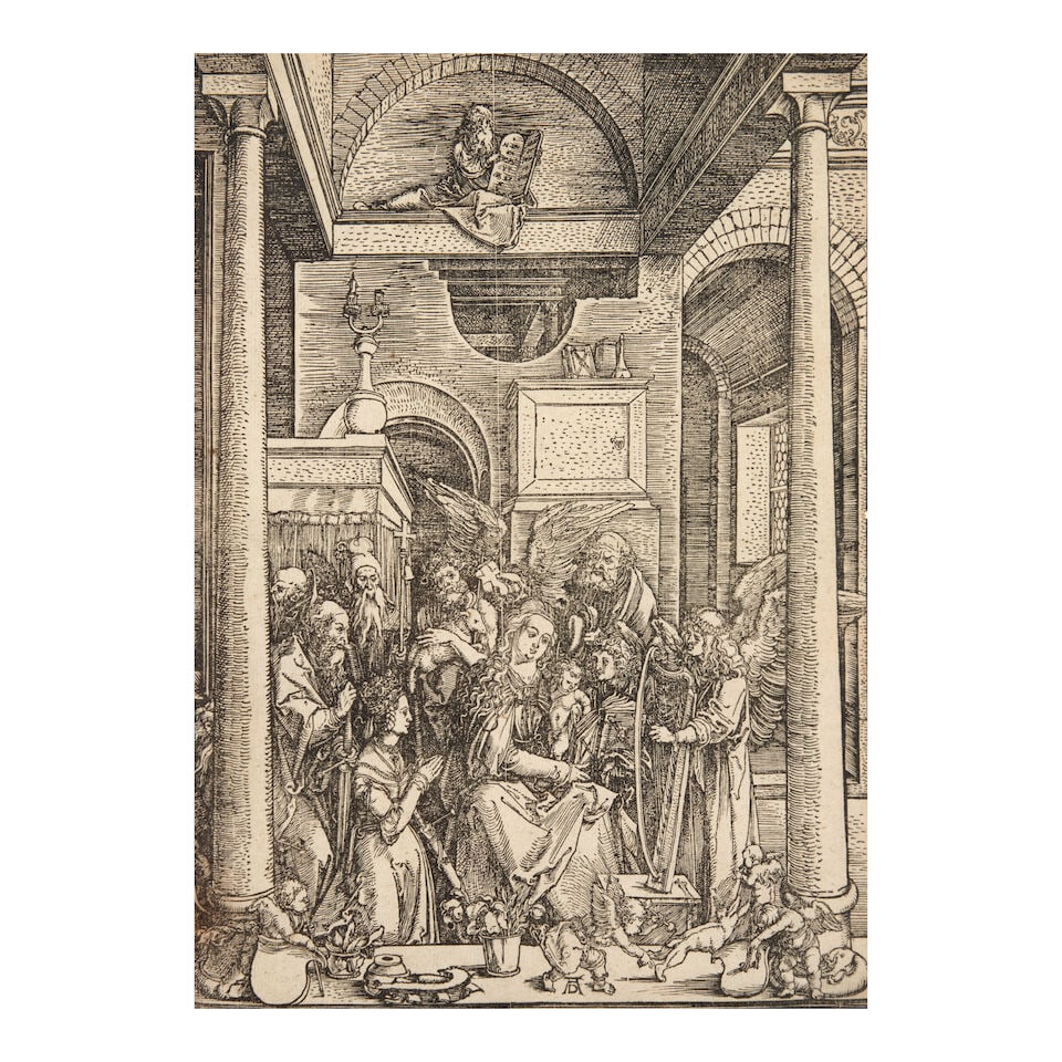 Albrecht Dürer (1471-1528); Glorification of the Virgin, from the series The Life of the Vi...: Albrecht Dürer (1471-1528) Glorification of the Virgin, from the series The Life of the Virgin (Bartsch 95, Meder 207), c. 1504 Woodcut on laid paper with a double-headed eagle watermark, from th