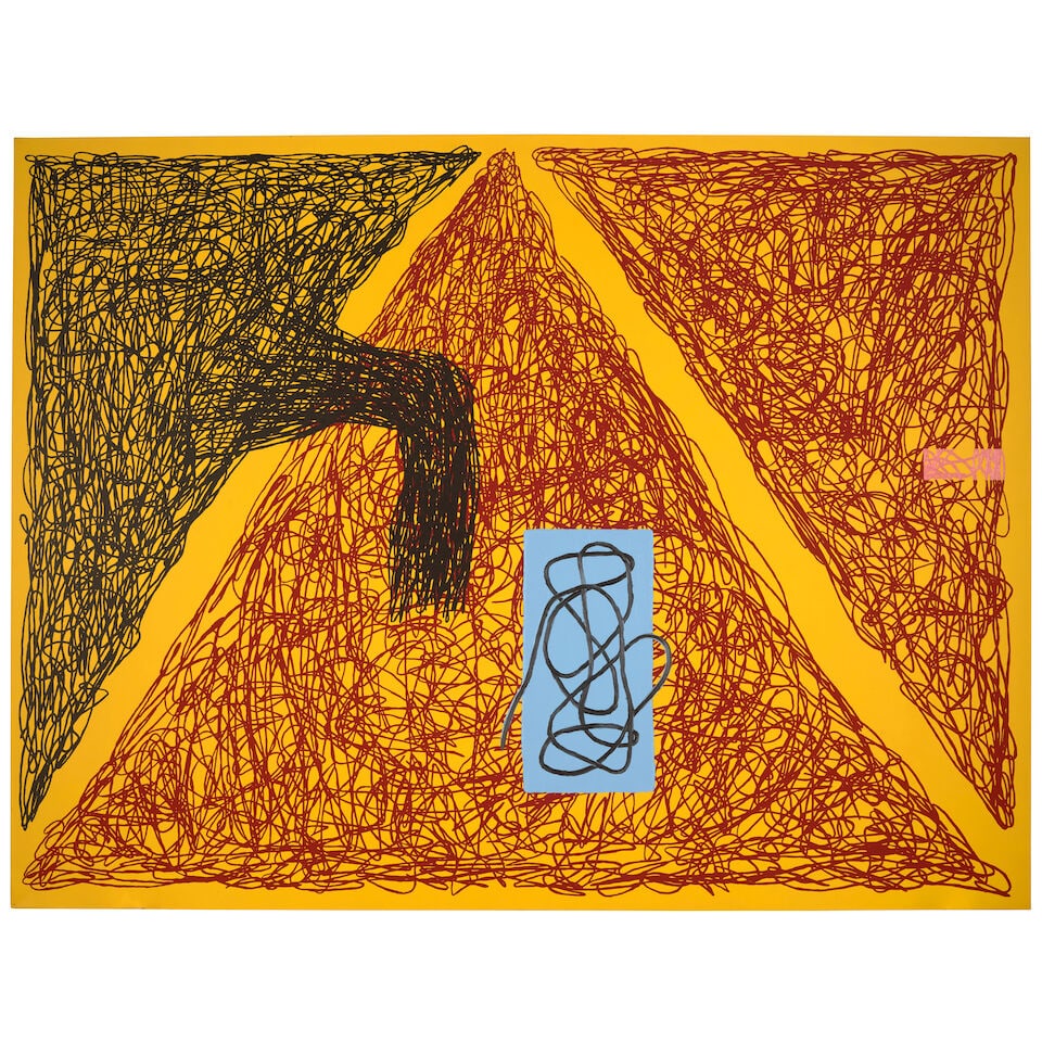 Jonathan Lasker (born 1948); Born Yesterday;: Jonathan Lasker (born 1948) Born Yesterday, 1990 Screenprint and hand-painted additions over lacquer in colors on stretched linen, signed in charcoal on the reverse, dated and annotated 'A.P. 12/15' (