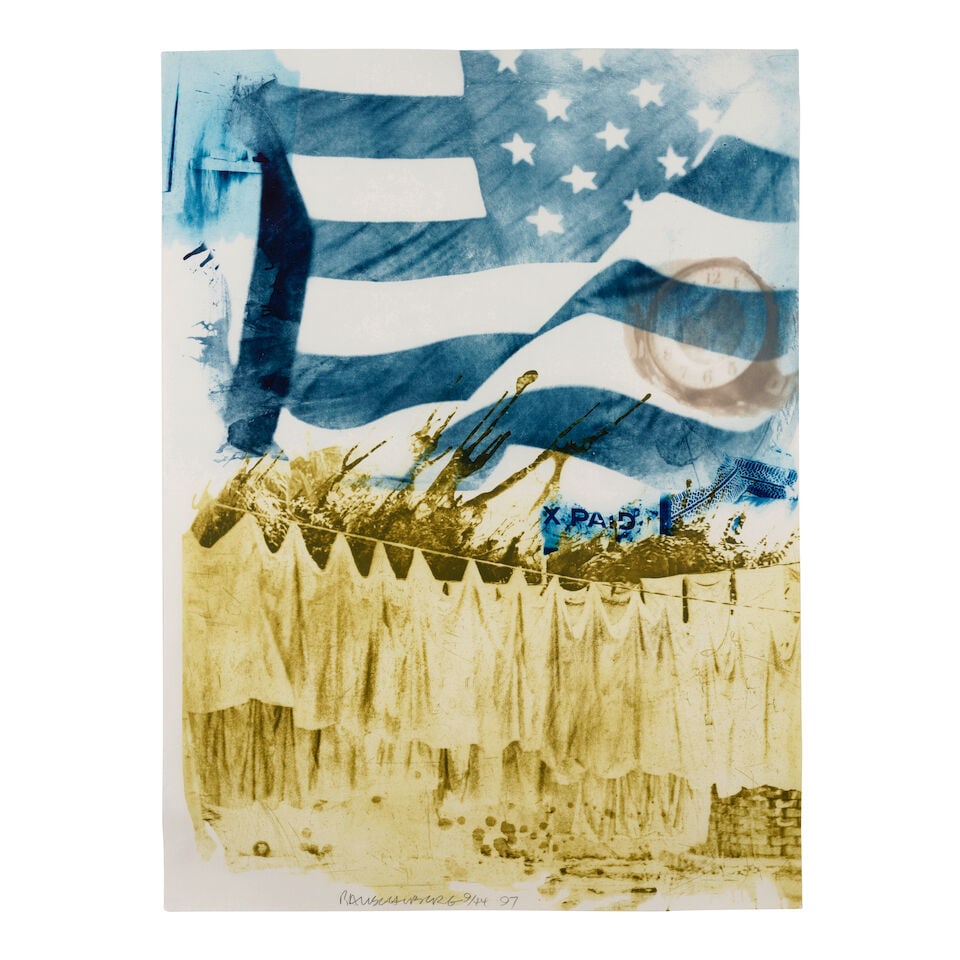 Robert Rauschenberg (1925-2008); Waiver, from Ground Rules;: Robert Rauschenberg (1925-2008) Waiver, from Ground Rules, 1997 Intaglio and photogravure in colors on wove paper, signed in pencil, dated and numbered 9/44 (there were also 7 artist's proofs), with t