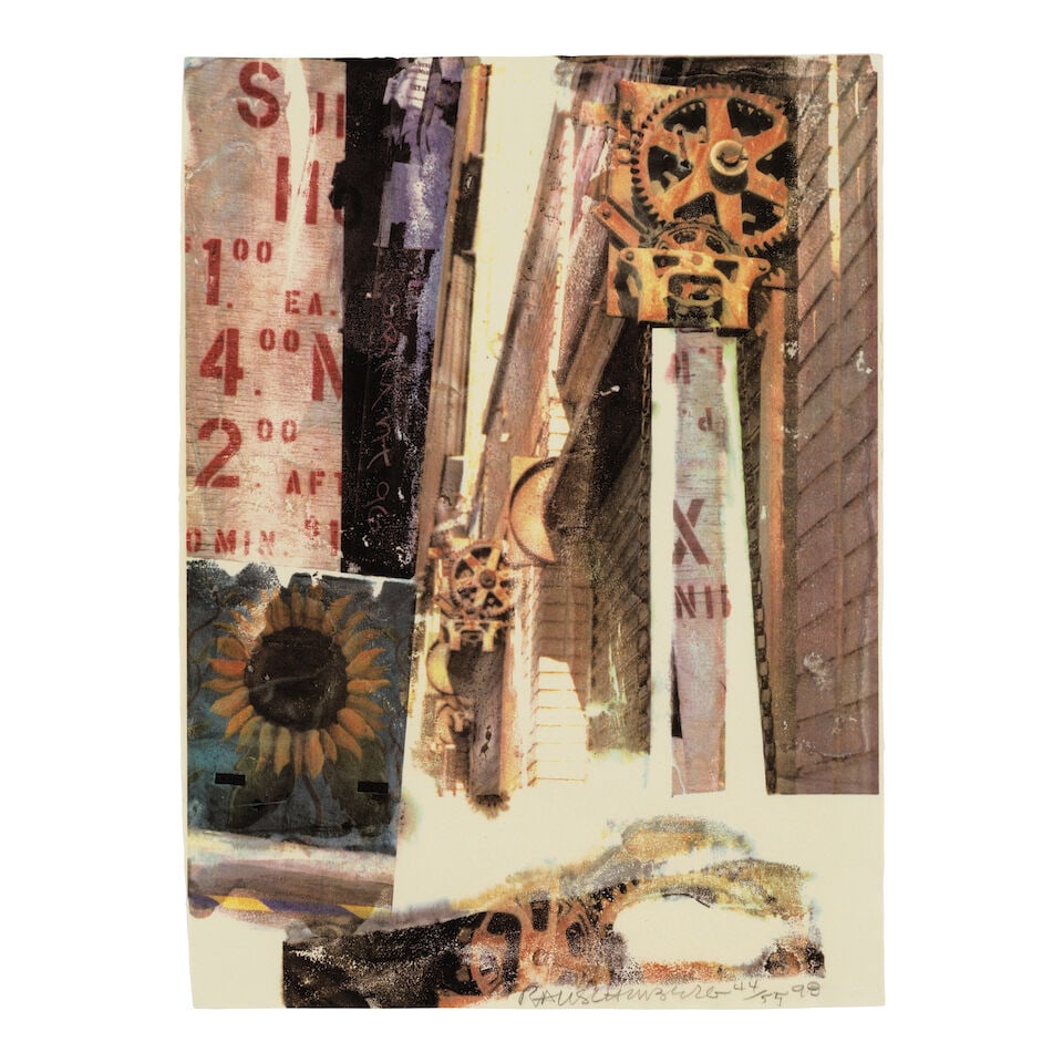 Robert Rauschenberg (1925-2008); L.A. Uncovered #9, from L.A. Uncovered;: Robert Rauschenberg (1925-2008) L.A. Uncovered #9, from L.A. Uncovered (Gemini 1735), 1998 Screenprint in colors on wove paper, signed in pencil, dated and numbered 44/55 (there were also 10 artist's