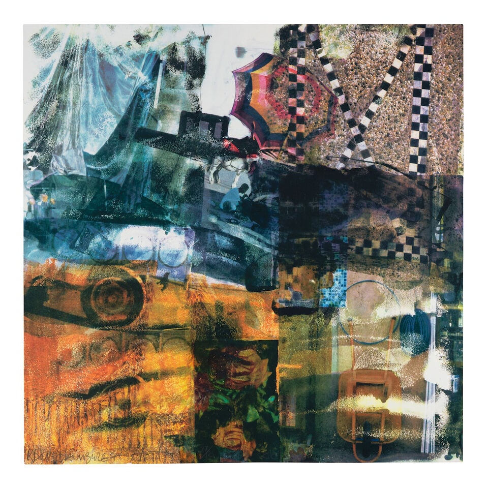 Robert Rauschenberg (1925-2008) & Darryl Pottorf (born 1952); Quattro Mani Marrakech I, from Qua...: Robert Rauschenberg (1925-2008) & Darryl Pottorf (born 1952) Quattro Mani Marrakech I, from Quattro Mani Marrakech (Gemini 1849), 2000 Screenprint in colors on wove paper, signed in pencil by both art