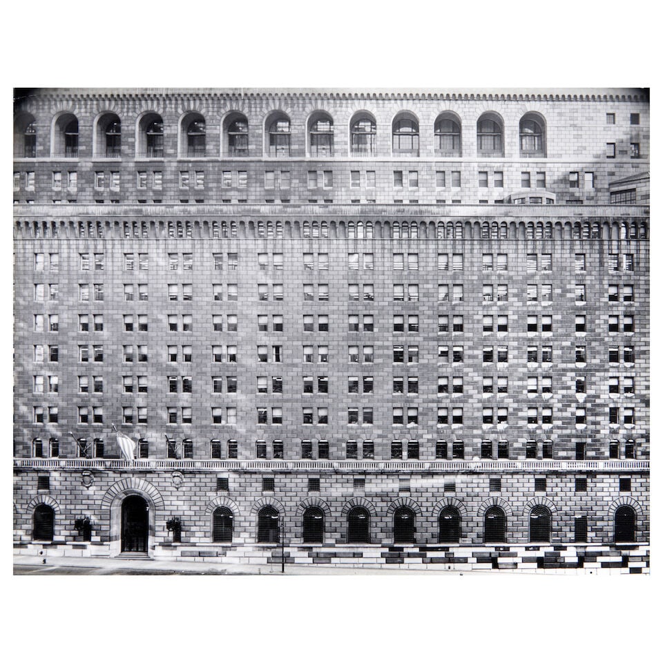 Berenice Abbott (1898-1991); Federal Reserve Building;: Berenice Abbott (1898-1991) Federal Reserve Building, c. 1950 Gelatin silver print, printed later; signed 'Berenice Abbott' in pencil on the mount, the photographer's 'Abbott, Maine' inkstamp on the v