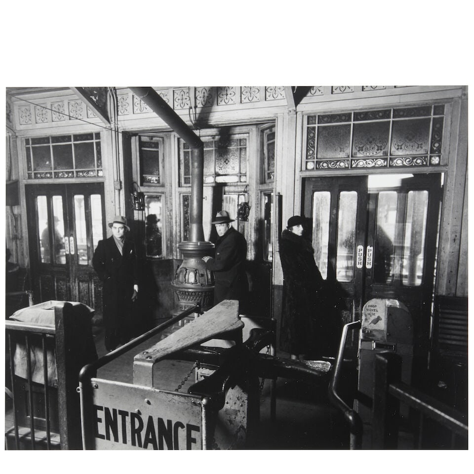 Berenice Abbott (1898-1991); El Station Interior, 6th and 9th Avenue Lines, Downtown Side, Colum... (1 of 1)