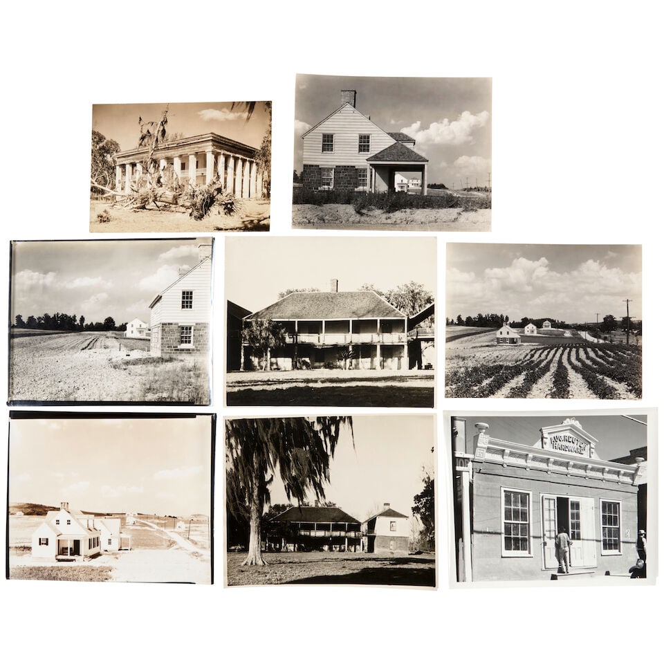 Walker Evans (1903-1975); Eight Photographs including: Belle Helene Plantation House, Louisiana;...: Walker Evans (1903-1975) Eight Photographs including: Belle Helene Plantation House, Louisiana, 1935 Ormond Plantation House, St. Charles Parish, Louisiana, 1935; Close up View of Ormond Plantation Ho