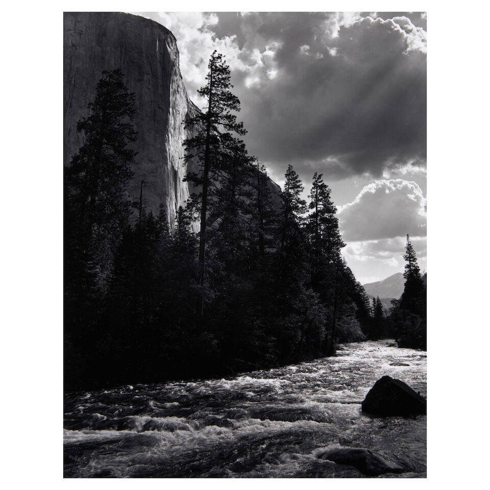 Ansel Adams (1902-1984); El Capitan, Merced River, Clouds, Yosemite National Park, California; (1 of 2)