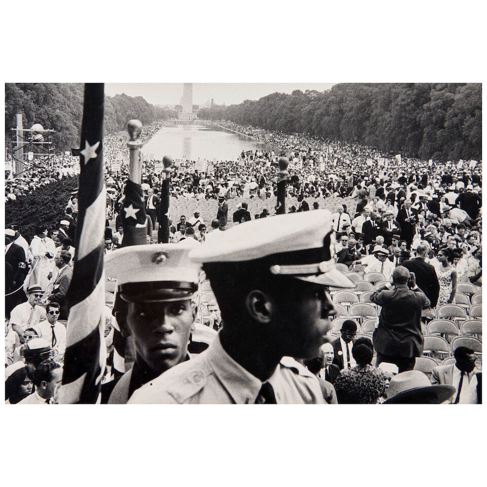 Bruce Davidson (born 1933); Time of Change (March on Washington);: Bruce Davidson (born 1933) Time of Change (March on Washington), 1963 Gelatin silver print; mounted. image/mount 8 7/8 x 13 3/8 in. (22.6 x 33.9 cm) For further information on this lot please visit B