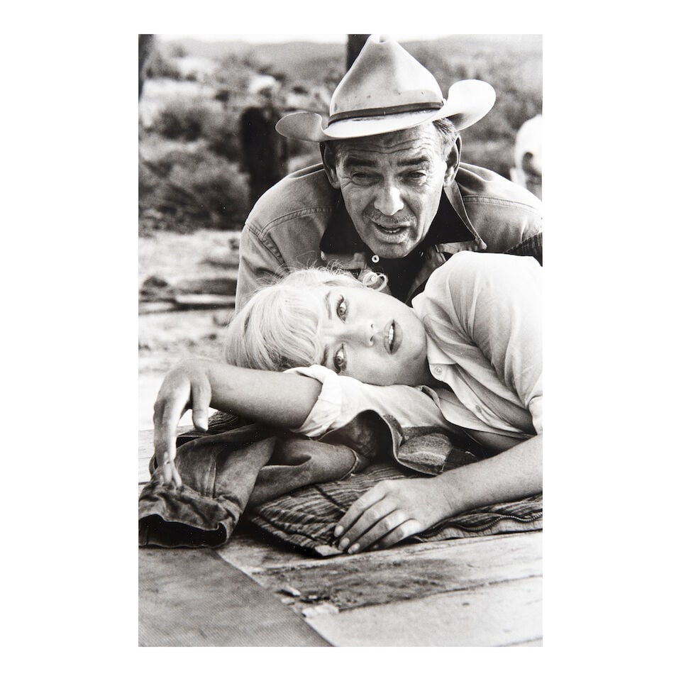 Ernst Haas (1921-1986); Marilyn Monroe and Clark Gable, The Misfits;: Ernst Haas (1921-1986) Marilyn Monroe and Clark Gable, The Misfits, 1960 Gelatin silver print, printed later; the Ernst Haas Studio stamp, with facsimile signature, signed, titled, dated, and numbered