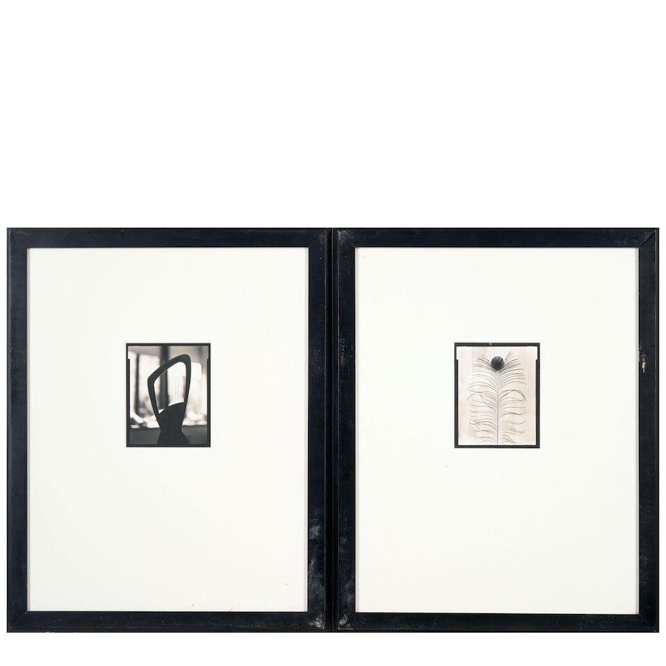 Michael Kenna (born 1953); Selected Images from 'Monique's Kindergarten' ('Peacock Feather' and ...: Michael Kenna (born 1953) Selected Images from 'Monique's Kindergarten' ('Peacock Feather' and 'Kinder Harp'), 1994 Two sepia-toned gelatin silver prints, printed 1997; each signed, dated, and respect