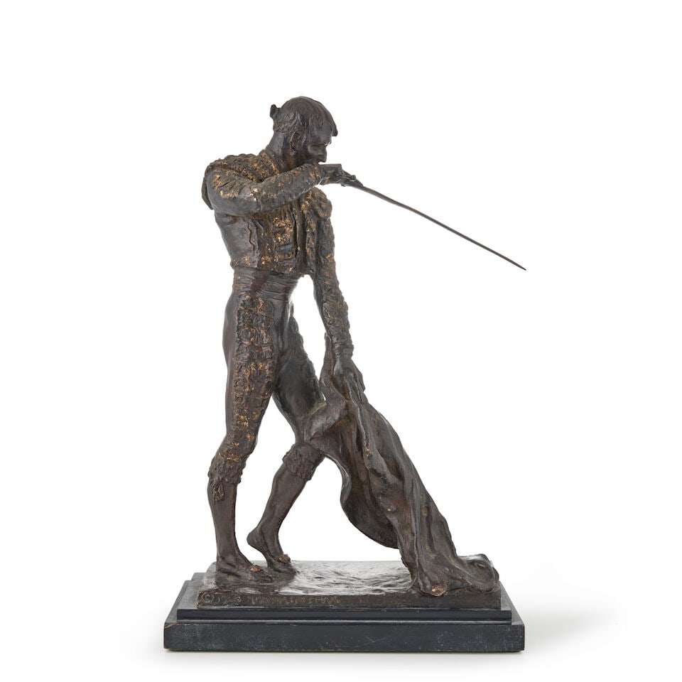 Malvina Hoffman (1887-1966) Matador: The Moment of Truth 13 3/4 in. (34.9 cm.) high: Malvina Hoffman (1887-1966) Matador: The Moment of Truth inscribed '©1955 MALVINA HOFFMAN' (along the edge of the base); stamped with the foundry mark 'Cire perdue C. Valsuani' (on the top of the