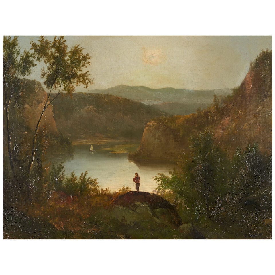 Thomas Doughty (1793-1856) Hudson River Landscape with Figure 19 1/4 x 25 in. (48.2 x 63.5 cm.) (1 of 4)