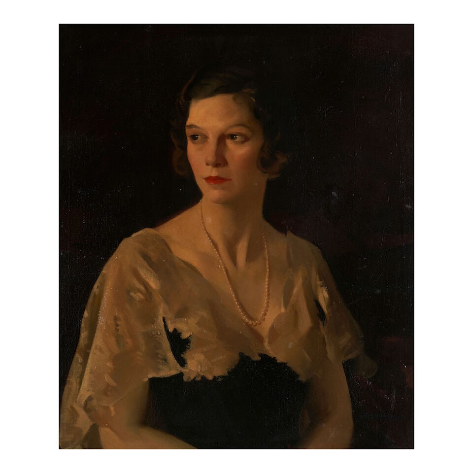 Leopold Gould Seyffert (1887-1956) Portrait of a Woman with Pearls 30 x 25 1/2 in. (76.2 x 64.7 ... (1 of 3)