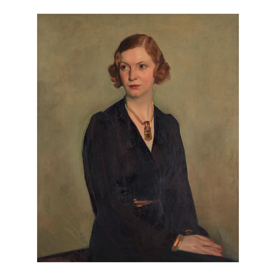 Leopold Gould Seyffert (1887-1956) Portrait of Bobbi Vernon (Mrs. Leopold Seyffert) 35 x 29 in. ... (1 of 3)