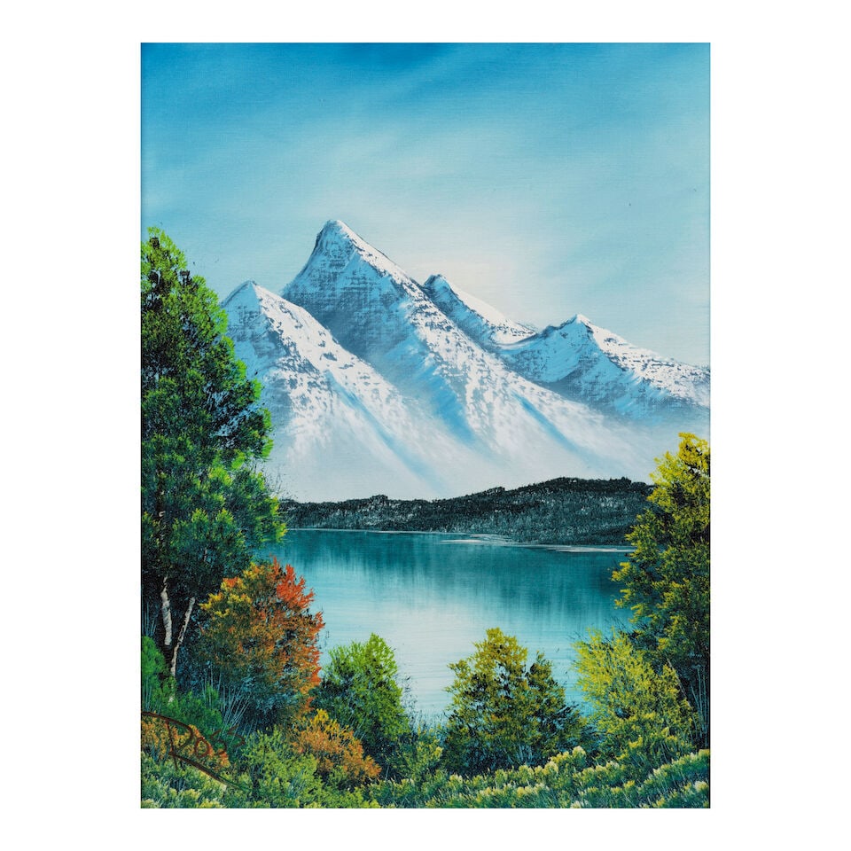Bob Ross (1942-1995) Untitled (Mountain Lake Landscape) 24 x 18 in. (61 x 45.7 cm.) (Painted in ... (1 of 3)