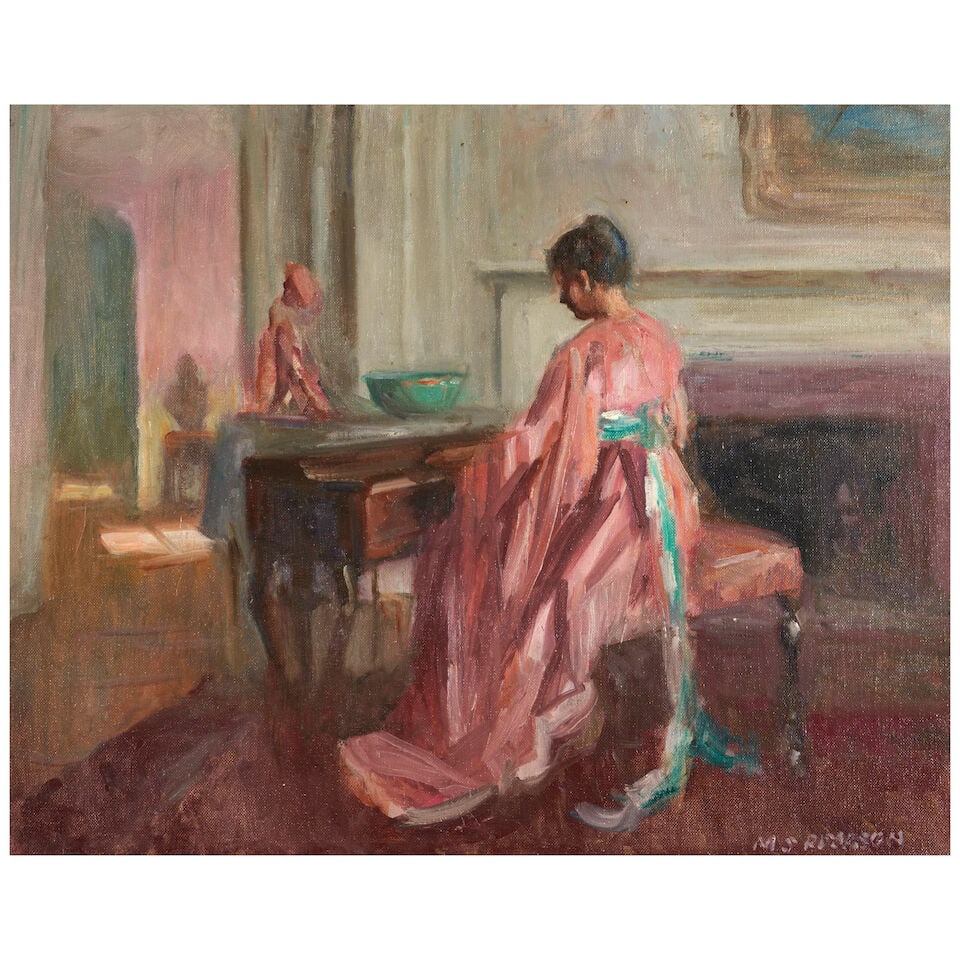 Marguerite Stuber Pearson (1898-1978) Lady in Pink at the Piano 15 7/8 x 20 in. (40.3 x 50.8 cm.) (1 of 4)