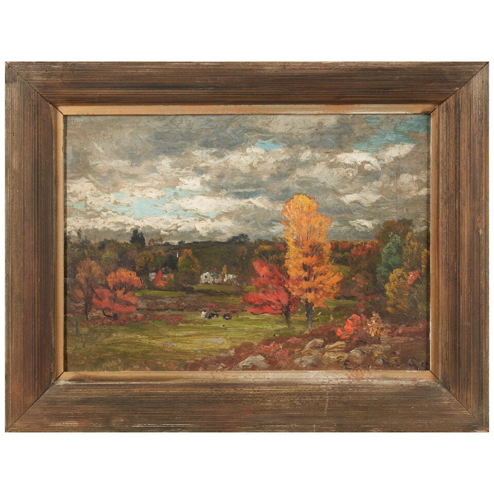 John Joseph Enneking (1841-1916) North Bridgeton, Maine 10 x 14 in. (25.4 x 35.5 cm.) (Painted i... - 4