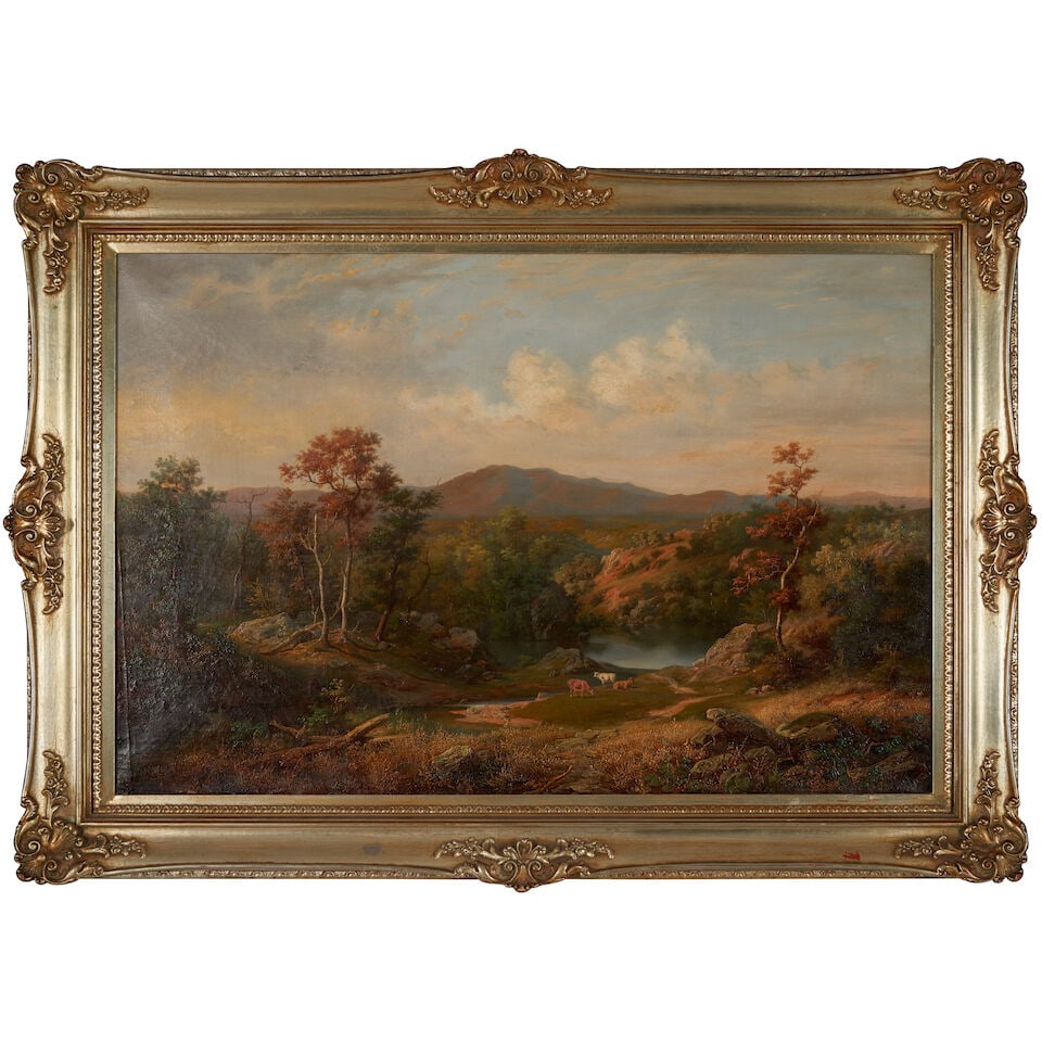 American School (19th century) Fall Landscape with Cattle Grazing 24 x 36 in. (60.9 x 91.4 cm.) - 2