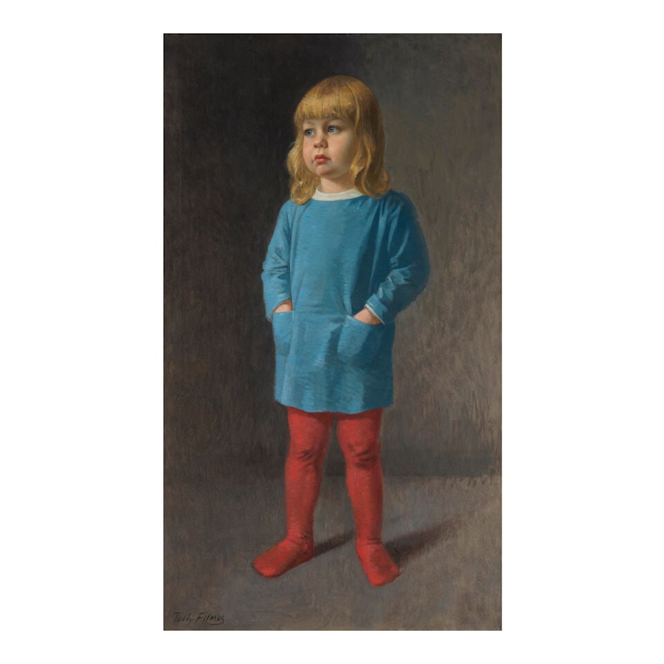 Tully Filmus (1903-1998) Portrait of Lisa De Kooning 34 1/8 x 20 1/8 in. (86.7 x 51.1 cm.) (Pain...: Tully Filmus (1903-1998) Portrait of Lisa De Kooning signed 'Tully Filmus' (lower left) oil on canvas 34 1/8 x 20 1/8 in. (86.7 x 51.1 cm.) Painted in 1959. Footnotes: Provenance Lester Francis