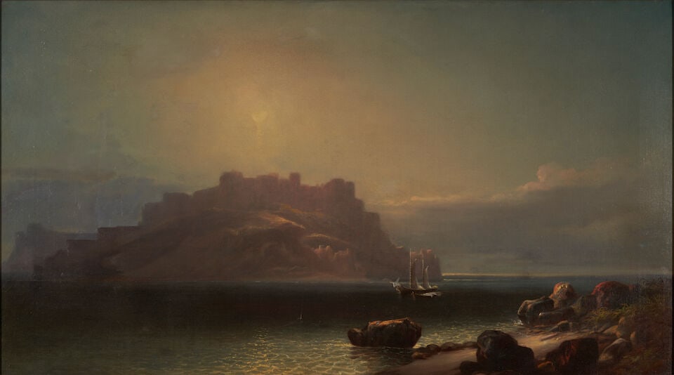 Augustus Rockwell (1822-1882) A Ship Off a Steep Rocky Coast 28 1/4 x 50 1/4 in. (71.8 x 127.6 cm.) (1 of 3)