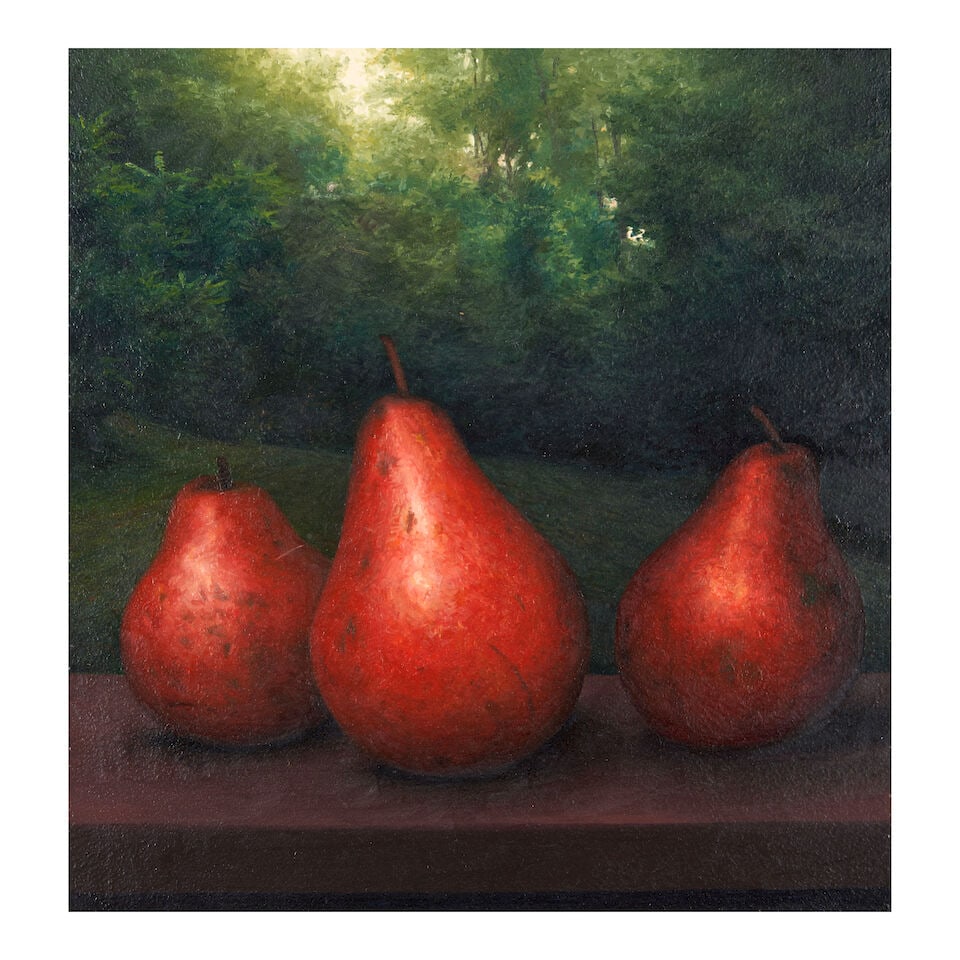 Scott Prior (born 1949) Pears in a Landscape 8 1/2 x 8 in. (21.6 x 20.3 cm.) (Painted in 1994.) (1 of 3)