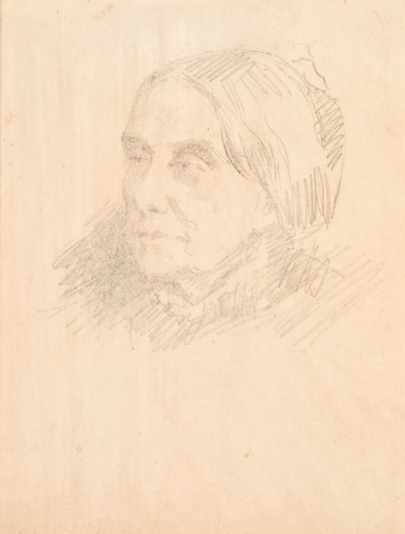 Eastman Johnson (1824-1906) Dorothea Lynde Dix (An Old Woman) sheet 6 7/8 x 5 3/8 in. (17.5 x 13... (1 of 3)