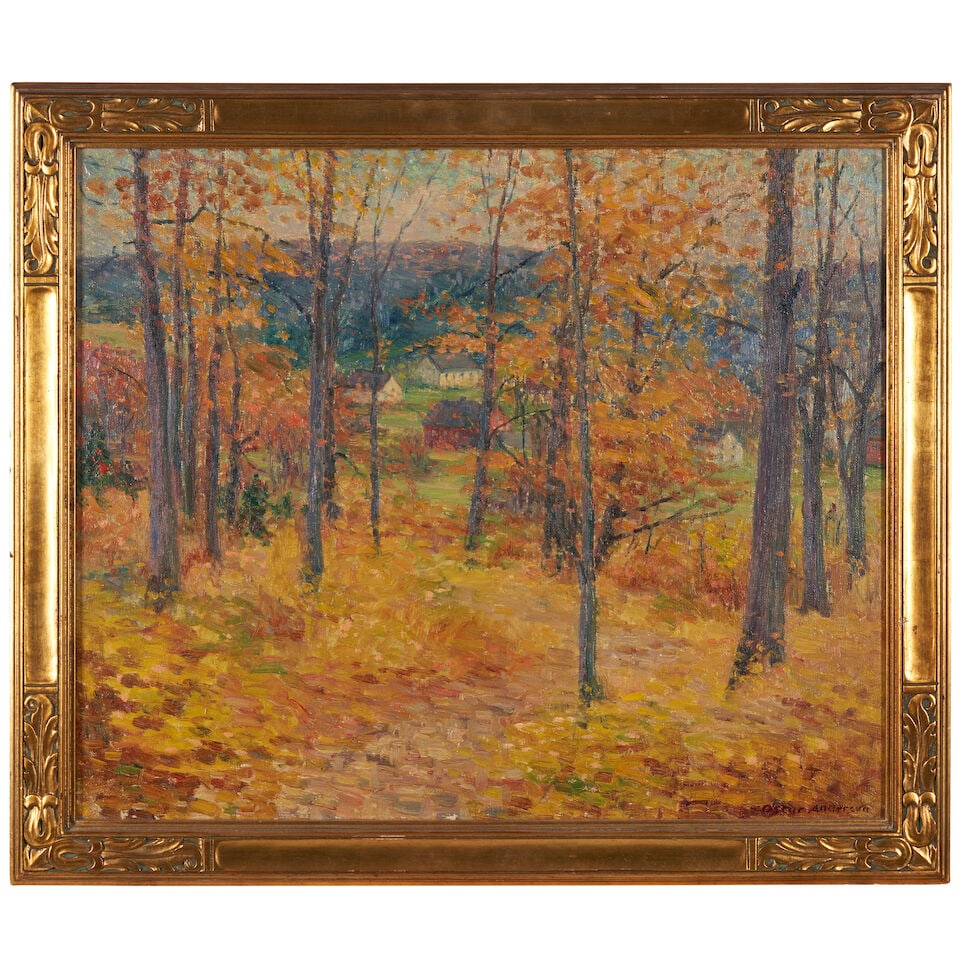 Oscar Anderson (1873-1953) Autumn Gold 20 x 24 in. (50.8 x 61.0 cm.) (Painted in 1925.) - 2